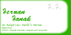 herman hanak business card